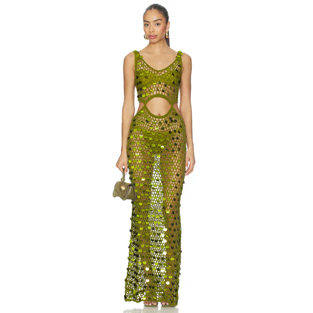 superdown Elena Maxi Dress in Moss Green - Picture 1 of 4